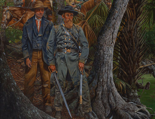 THE SOUTHERN PARTISAN: Florida 1863, alkyd on linen 30″x40″